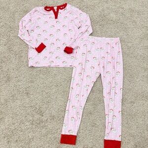 Women’s Smockingbird Santa Claus Print Christmas Pajama Set Size Large